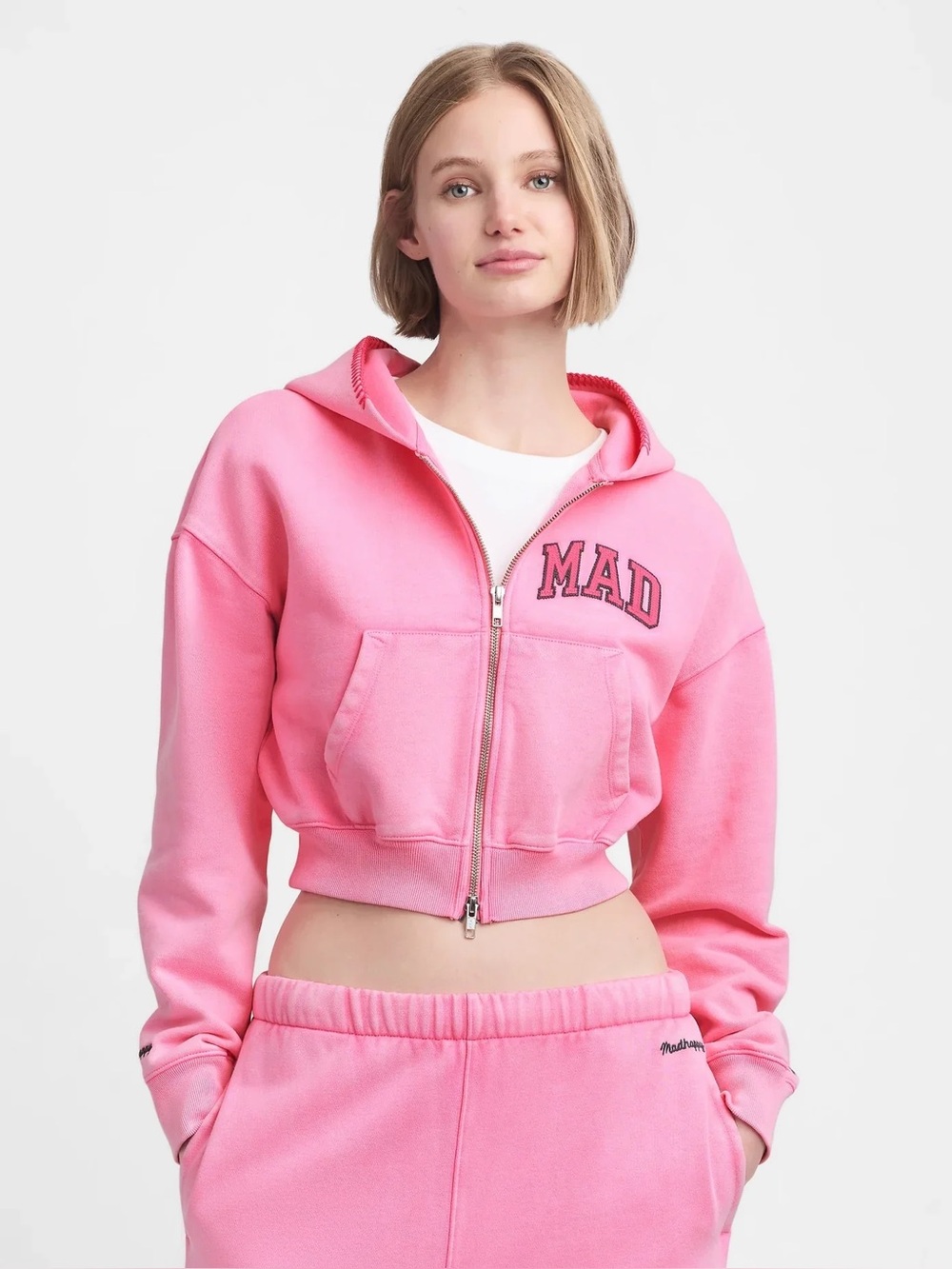 Mad Happy x Gap Pink Zip Up Hoodie